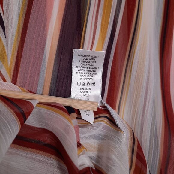 Maurice's Sheer Boho Top with Drape Sleeves and Lace-up V-Neck Tassels SZ Medium - Picture 9 of 12